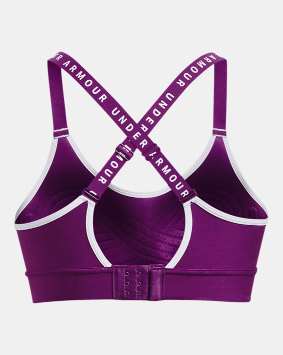 Women's UA Infinity Mid Covered Sports Bra in Purple image number 11